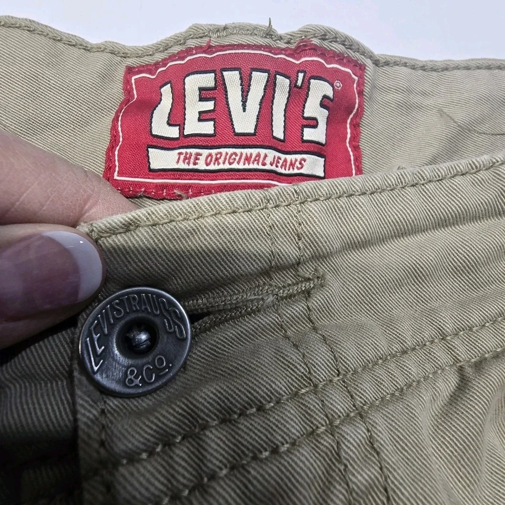 Vintage 2009 Levi's Original Cargo Shorts Mens 34 Beige Khaki 100% Cotton WPL423